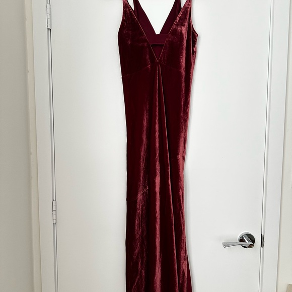Anthropologie V-Neck Velvet Dress - Picture 9 of 9